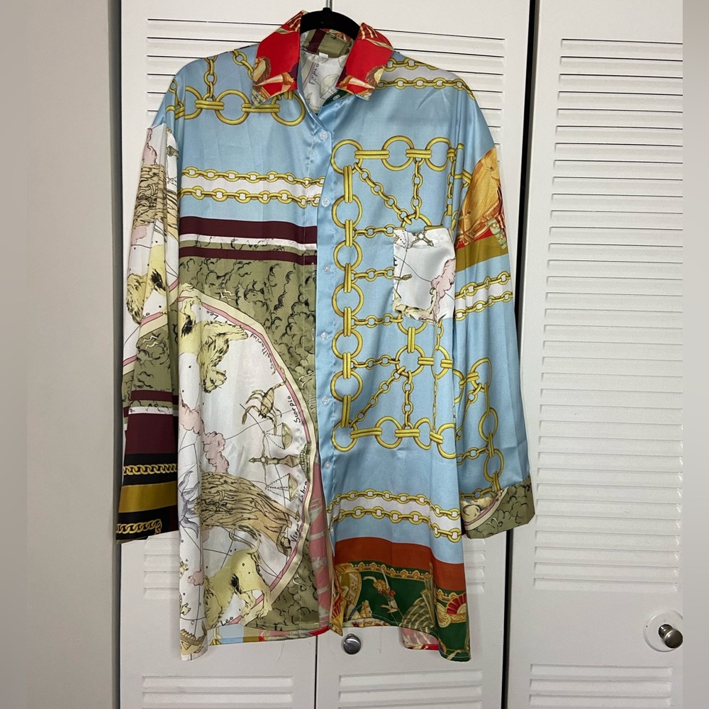 SHEIN Printed Oversized Shirt